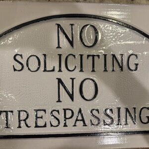 Montague Metal Products No Soliciting No Trespassing Plaque 10 × 15.125 × 0.5 in